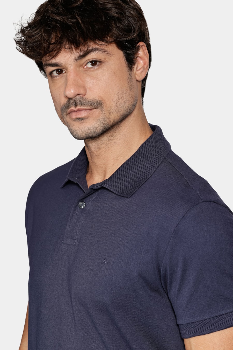 Polo Manga Curta Piquet Navy — foto 3 de 5
