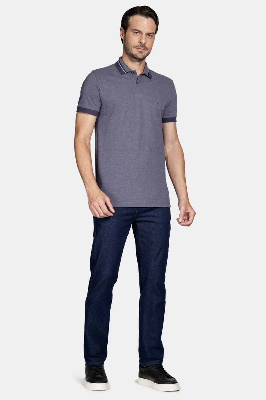 Polo Manga Curta Piquet Navy — foto 2 de 5