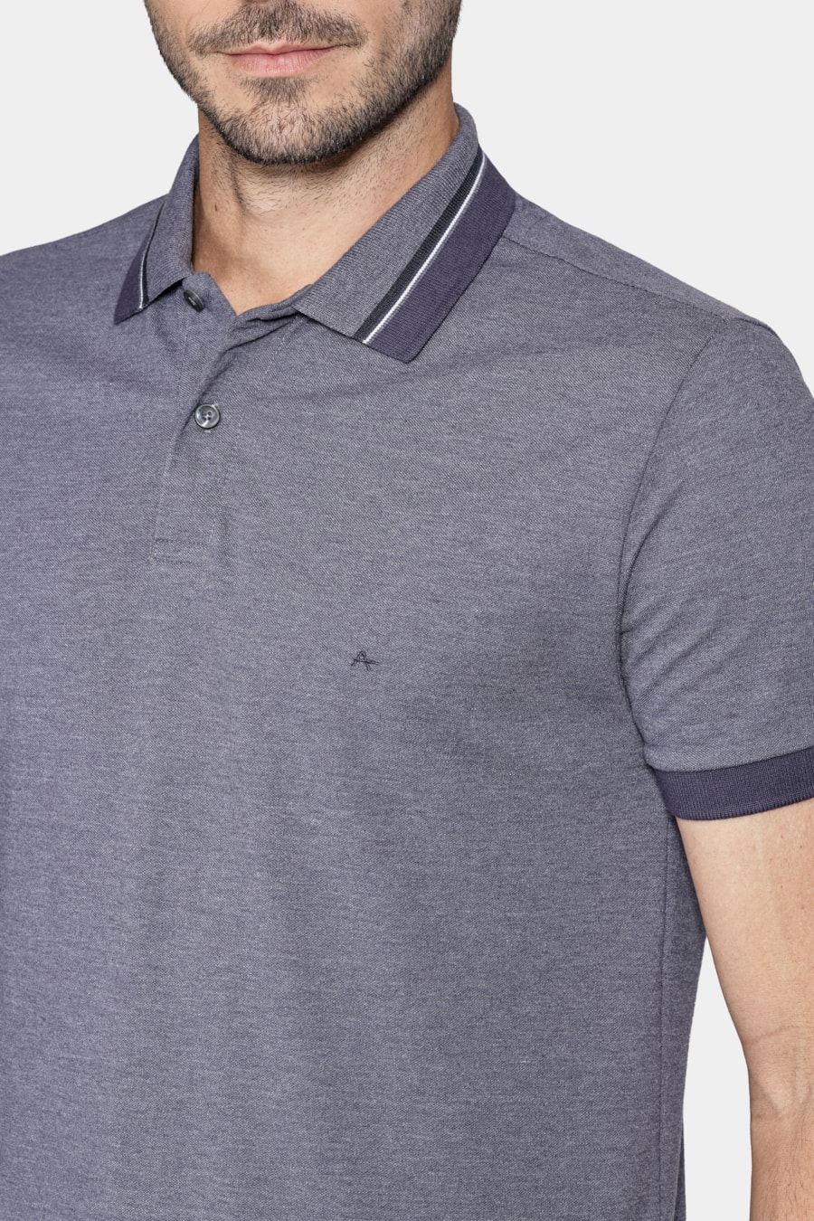 Polo Manga Curta Piquet Navy — foto 3 de 5