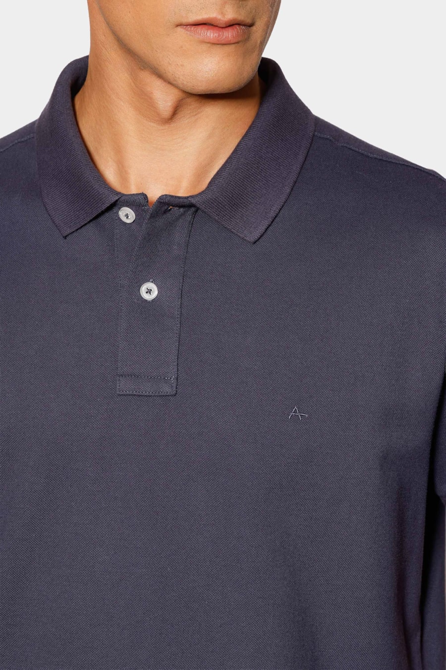 Polo Manga Curta Piquet Peitilho Navy — foto 3 de 6