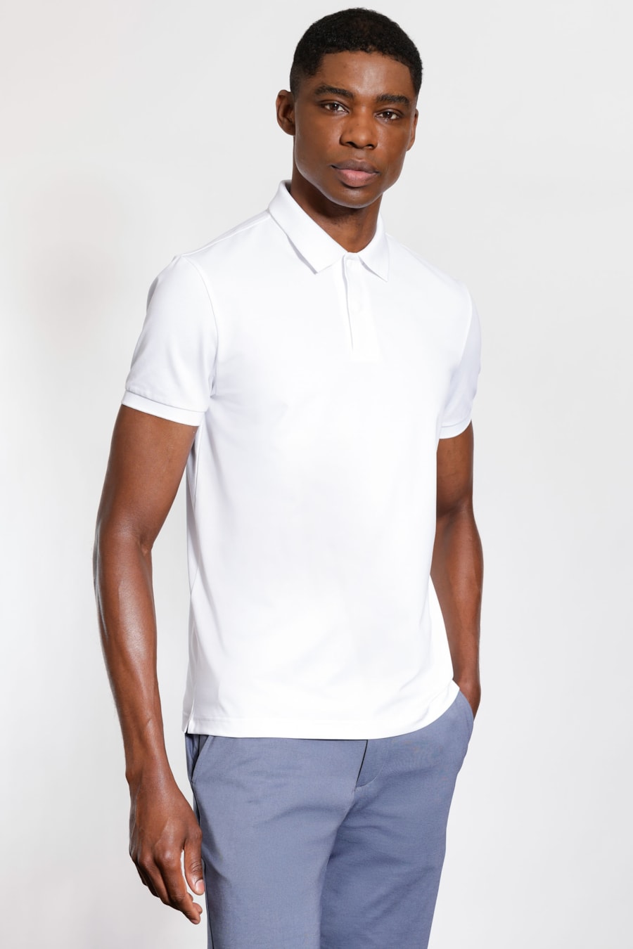 Polo Manga Curta Piquet Silk Tech Branco — foto 1 de 5