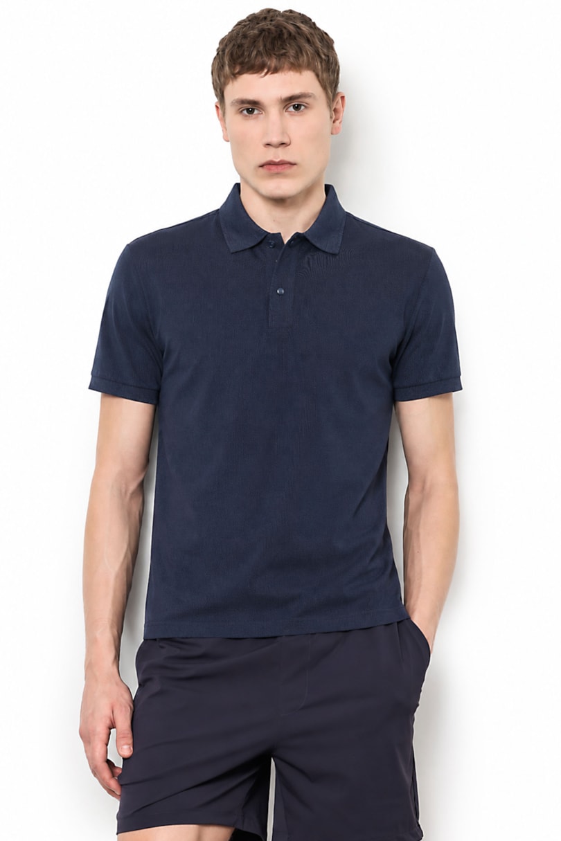 Polo Manga Curta Piquet Silk Tech Dark Navy