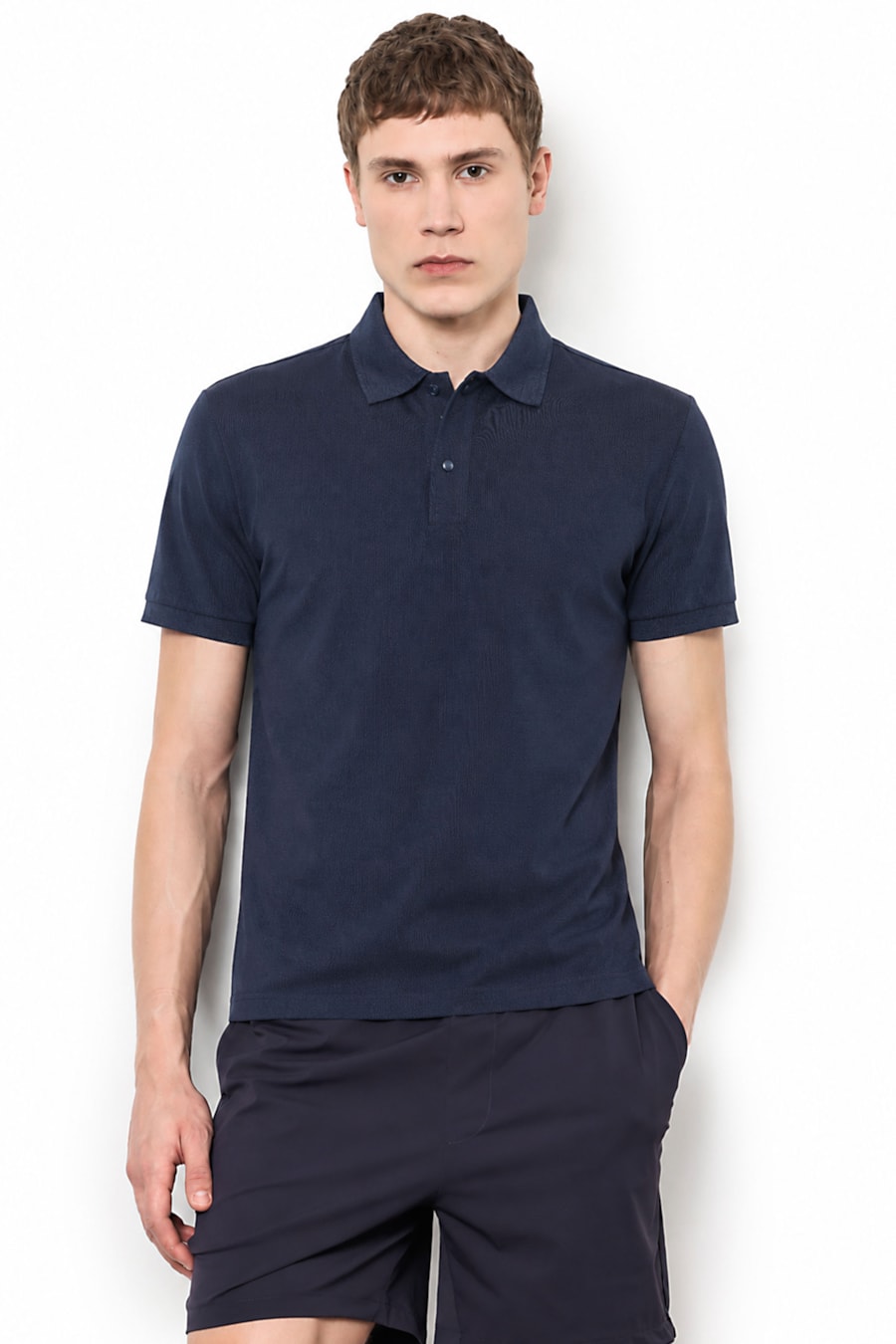 Polo Manga Curta Piquet Silk Tech Dark Navy — foto 1 de 5