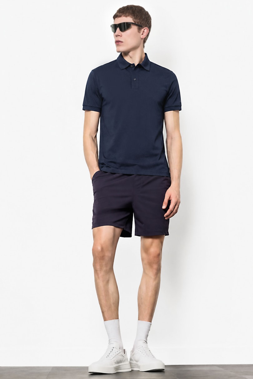 Polo Manga Curta Piquet Silk Tech Dark Navy
