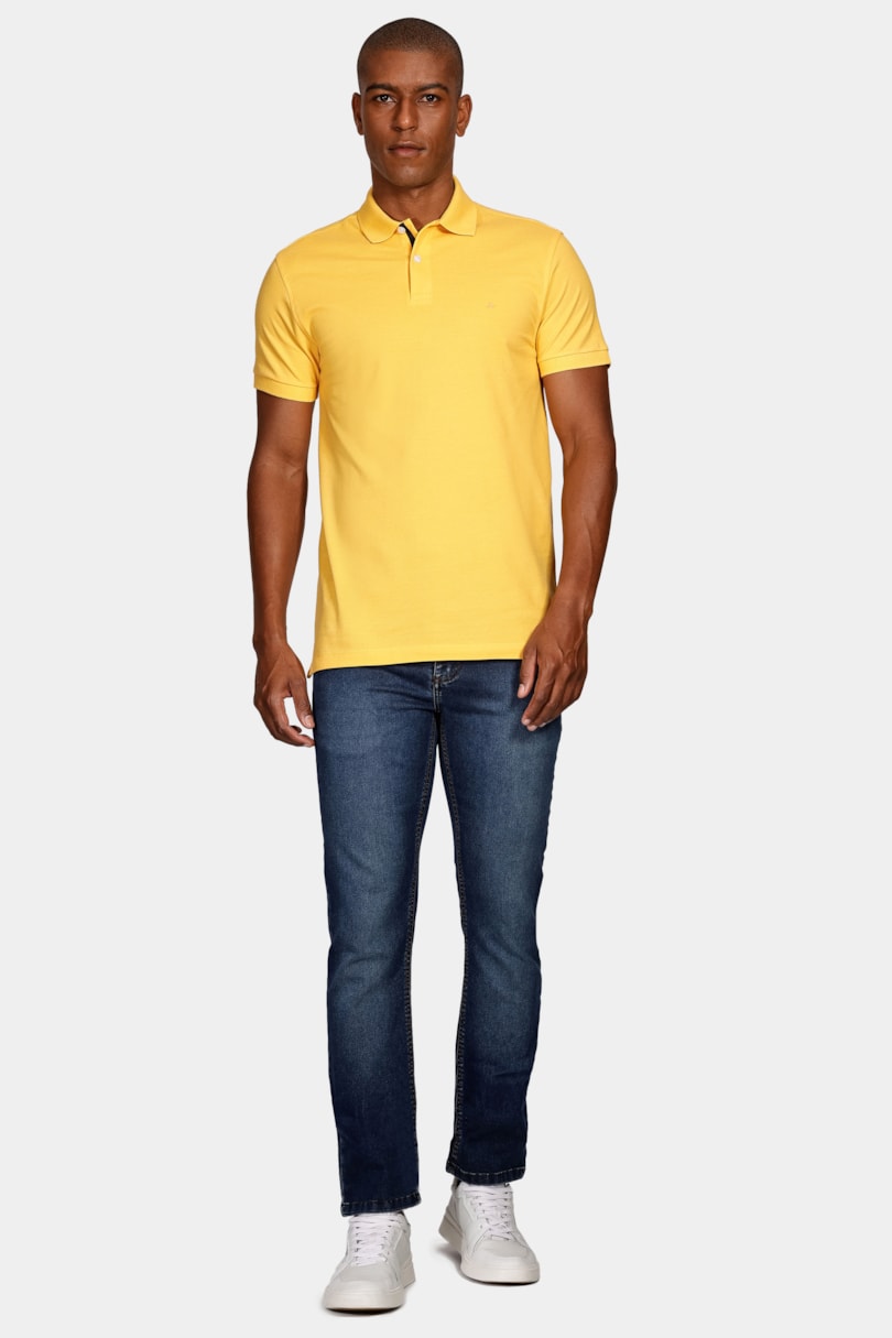 Polo Manga Curta Regular Amarelo Banana