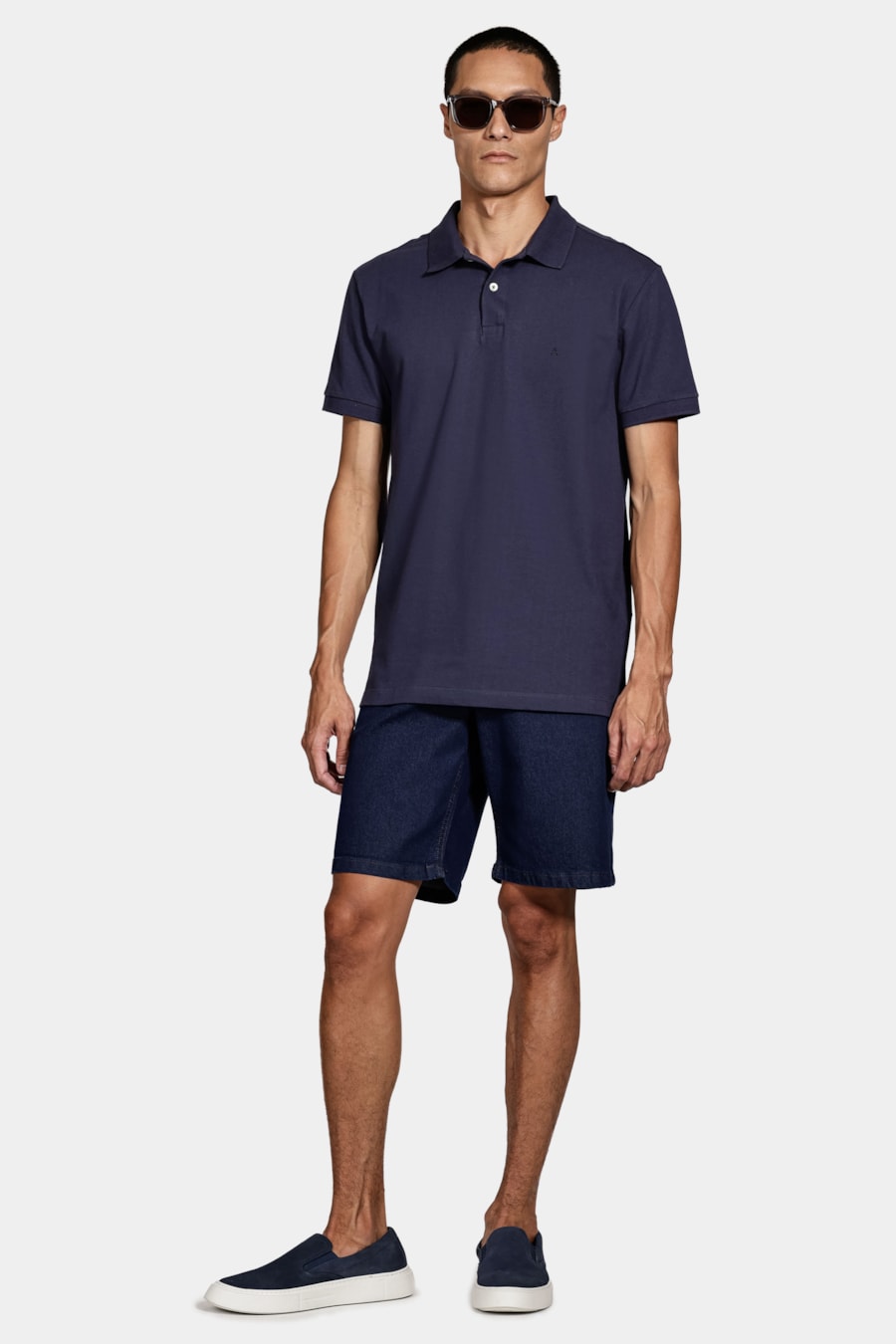 Polo Manga Curta Regular Piquet Navy — foto 2 de 5