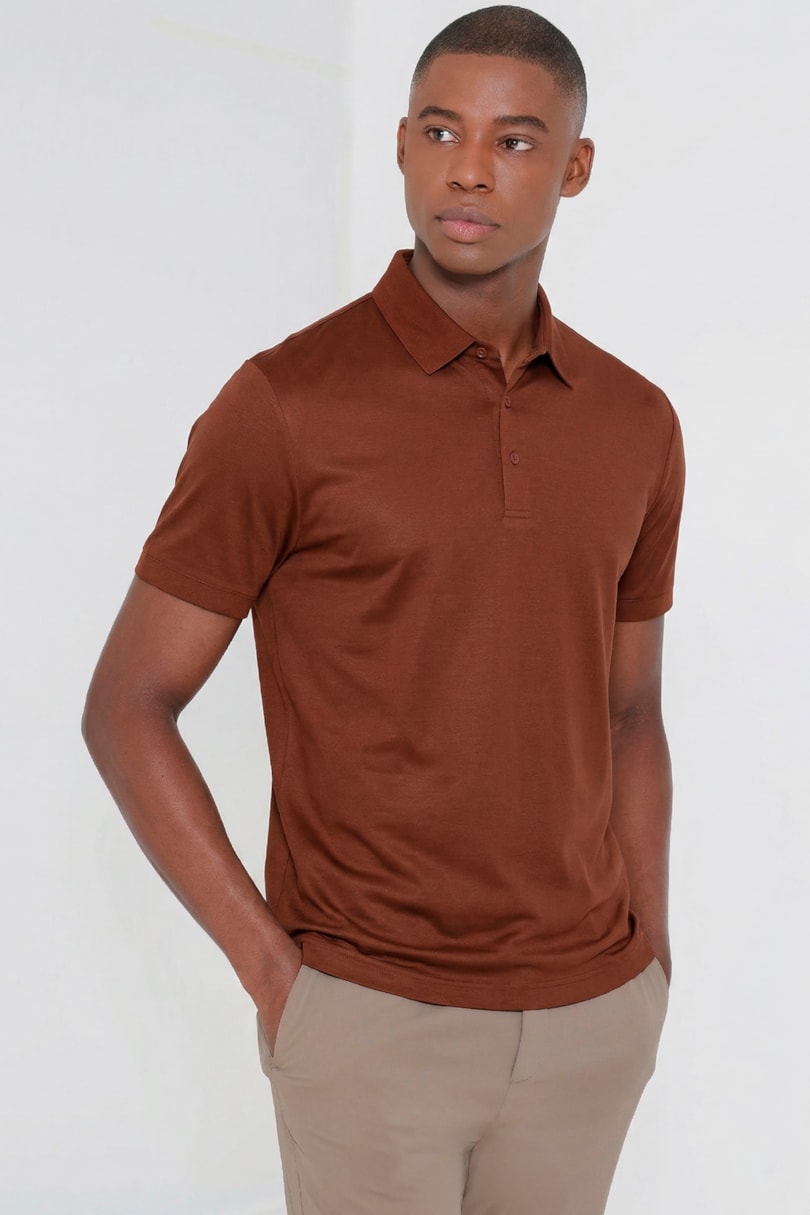 Polo Manga Curta Seamless Bordeaux