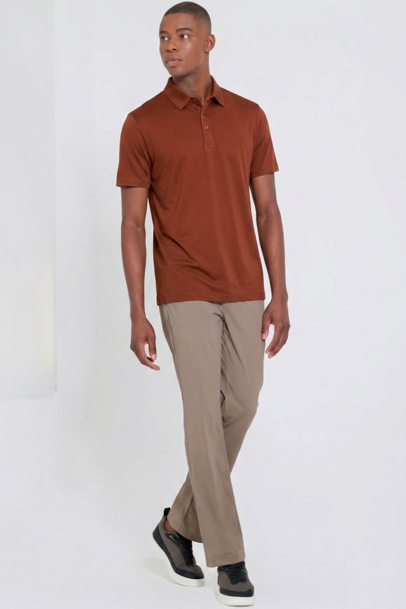 Polo Manga Curta Seamless Bordeaux