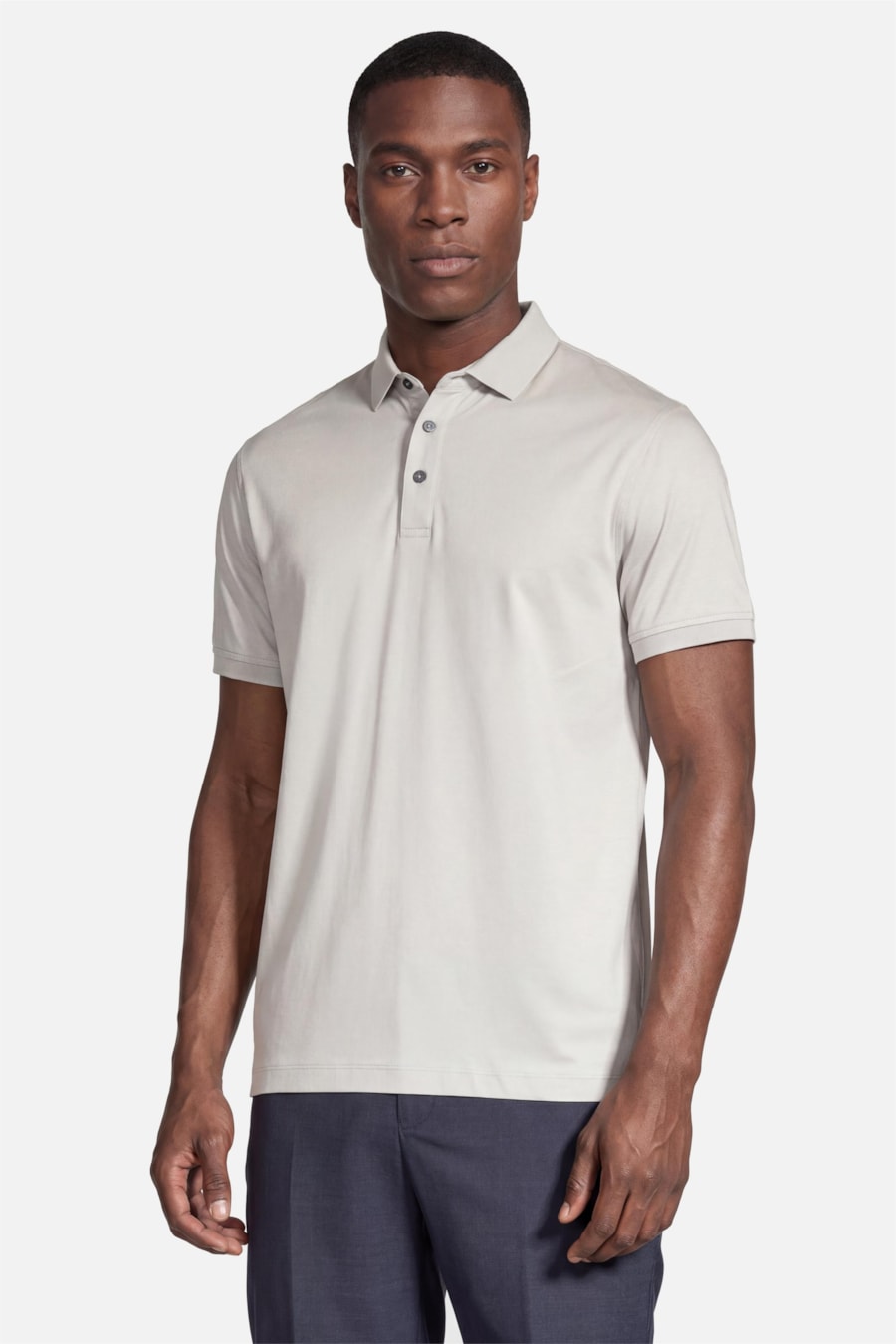 Polo Manga Curta Silk Blend Modal Areia — foto 1 de 5