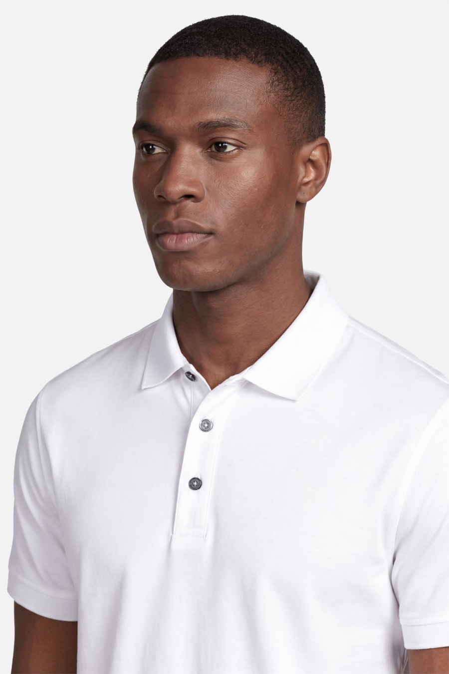 Polo Manga Curta Silk Blend Modal Branco — foto 3 de 5