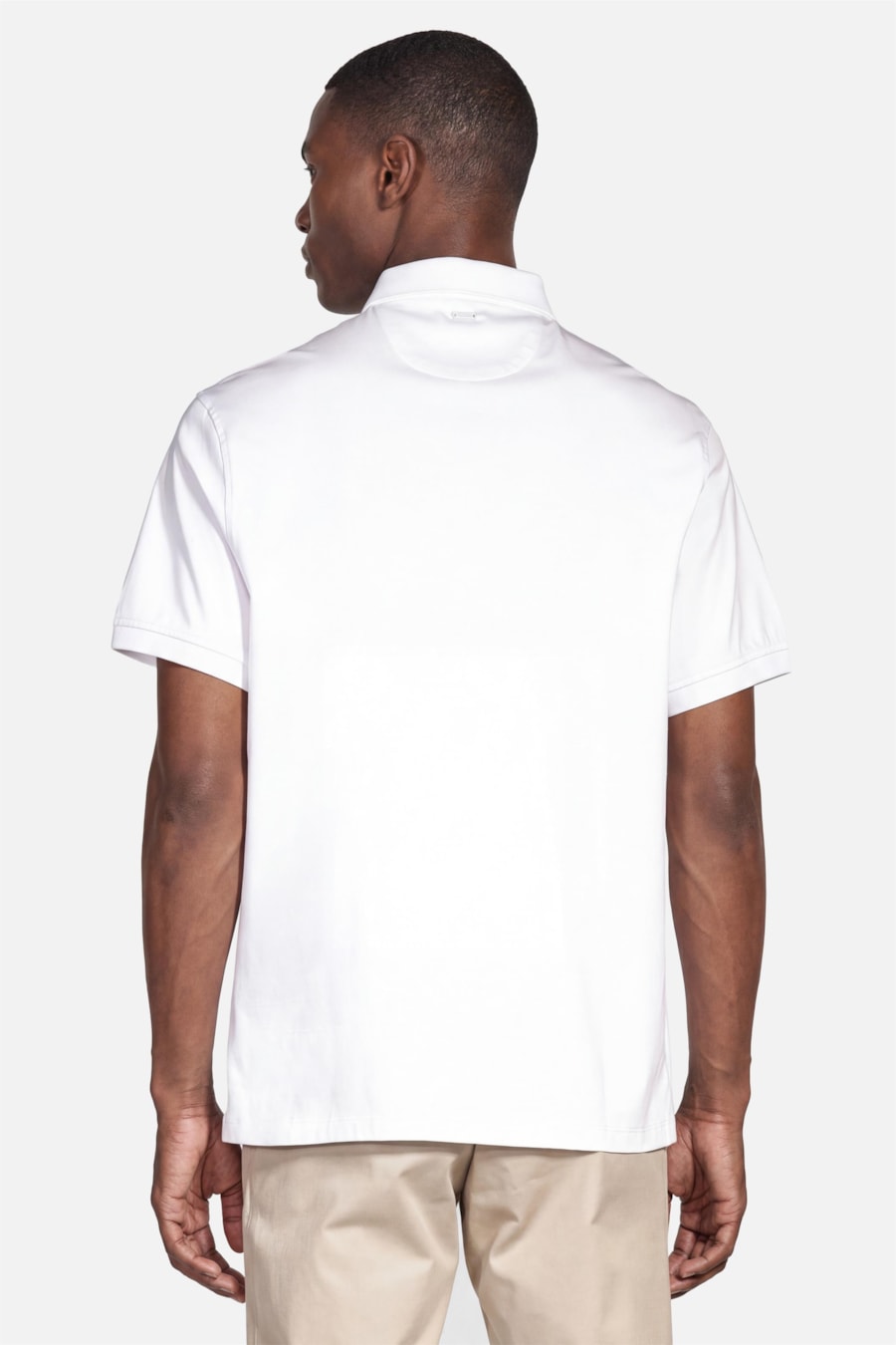 Polo Manga Curta Silk Blend Modal Branco — foto 4 de 5