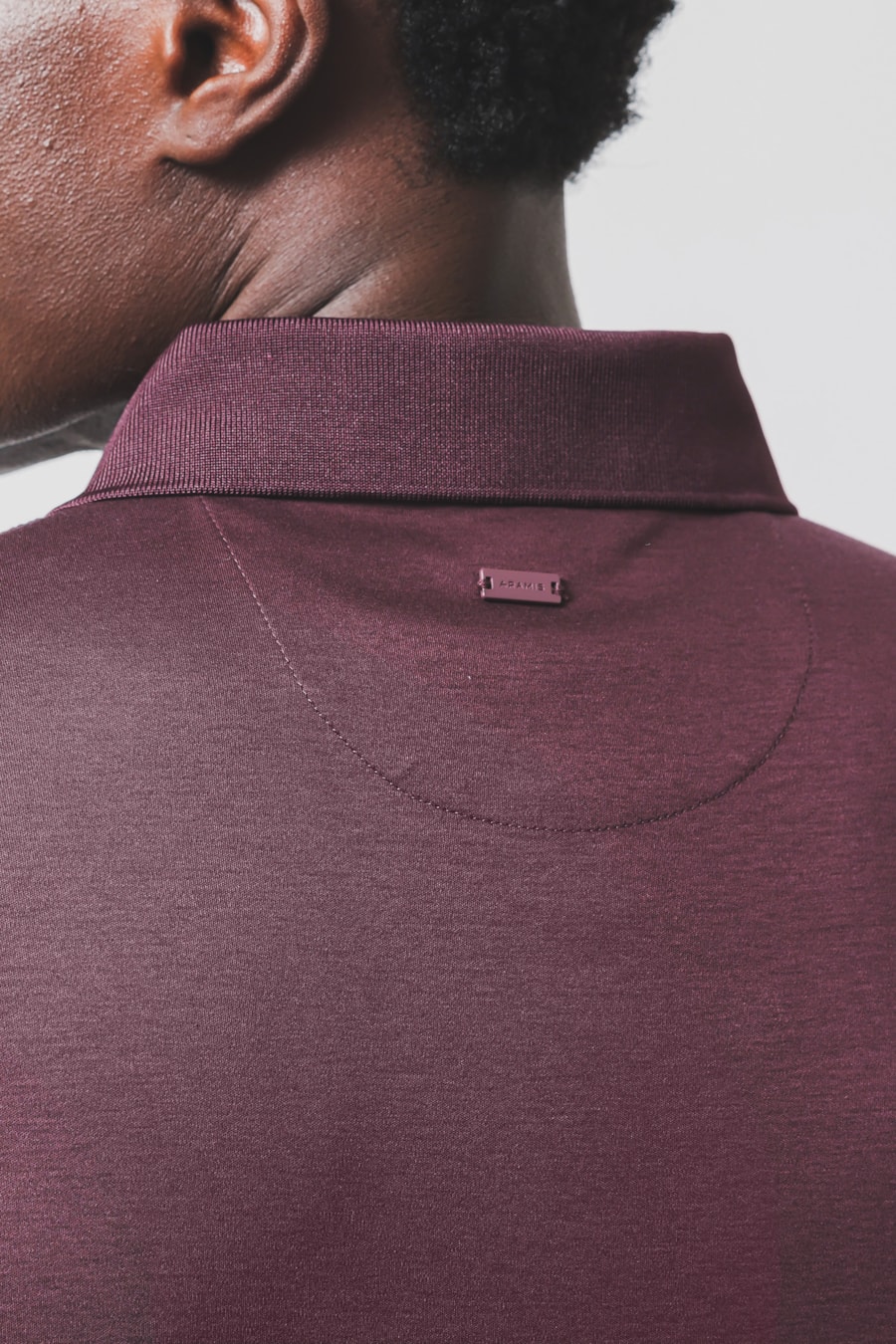 Polo Manga Curta Silk Blend Modal Burgundy 118 — foto 4 de 6