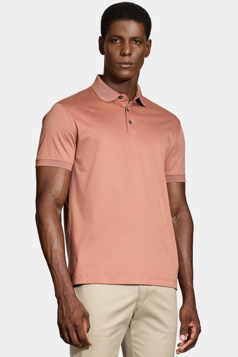 Polo Manga Curta Silk Blend Modal Ferrugem 117
