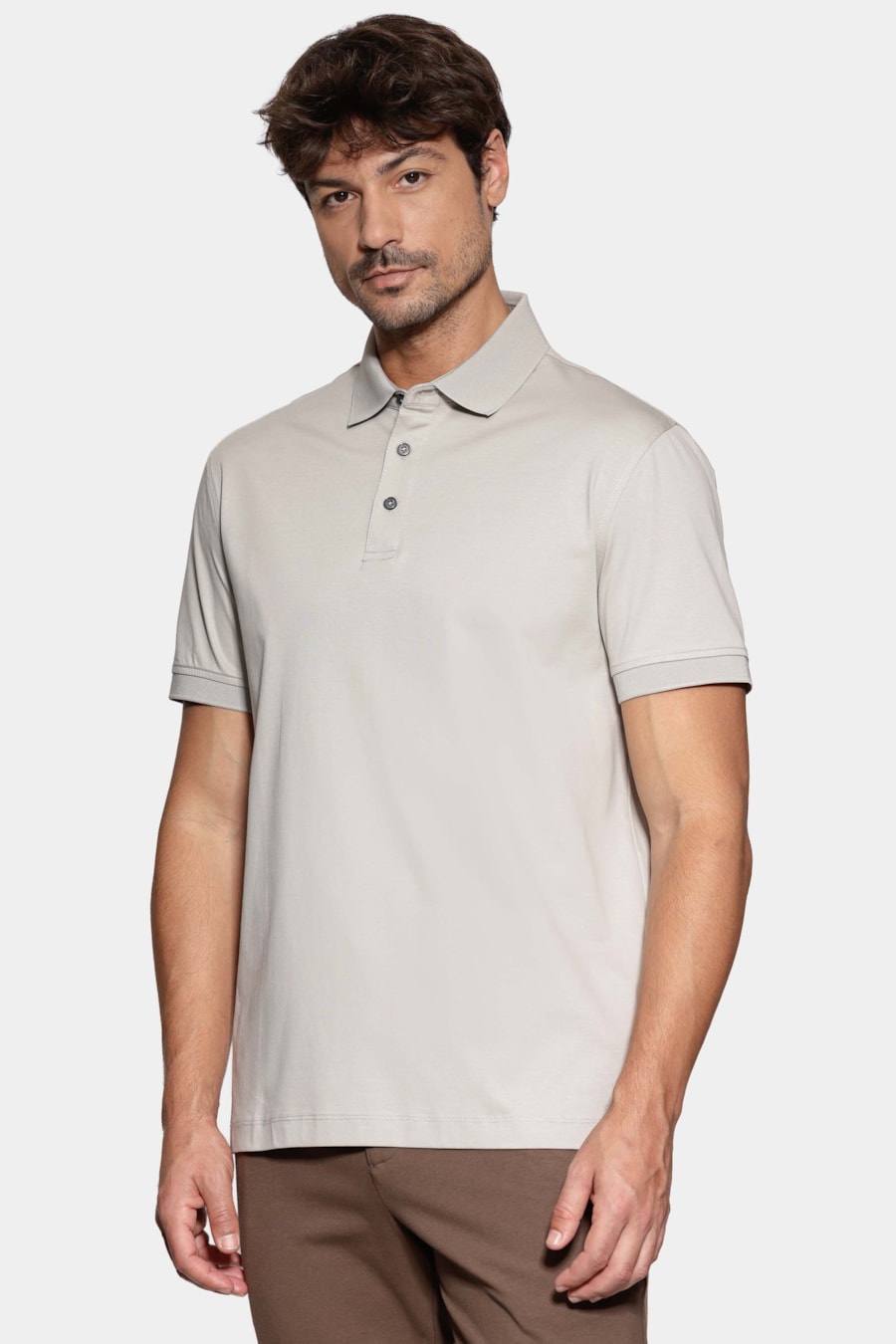 Polo Manga Curta Silk Blend Modal Gelo 117 — foto 1 de 5