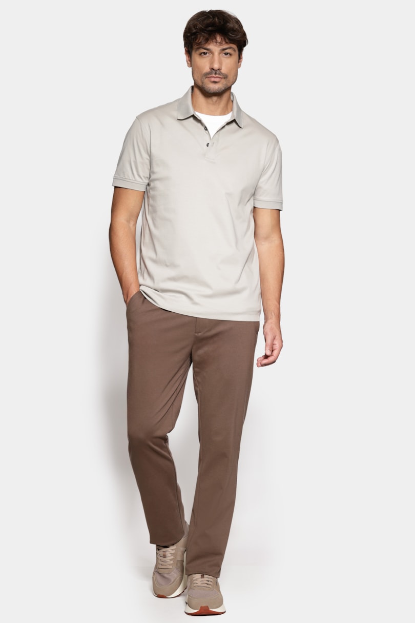 Polo Manga Curta Silk Blend Modal Gelo 117