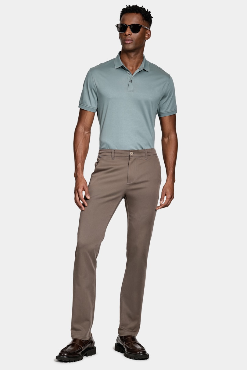 Polo Manga Curta Silk Blend Modal Menta