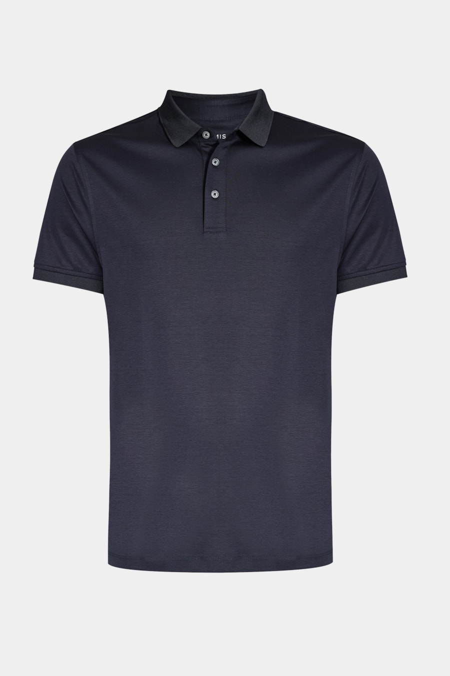 Polo Manga Curta Silk Blend Modal Navy — foto 5 de 5