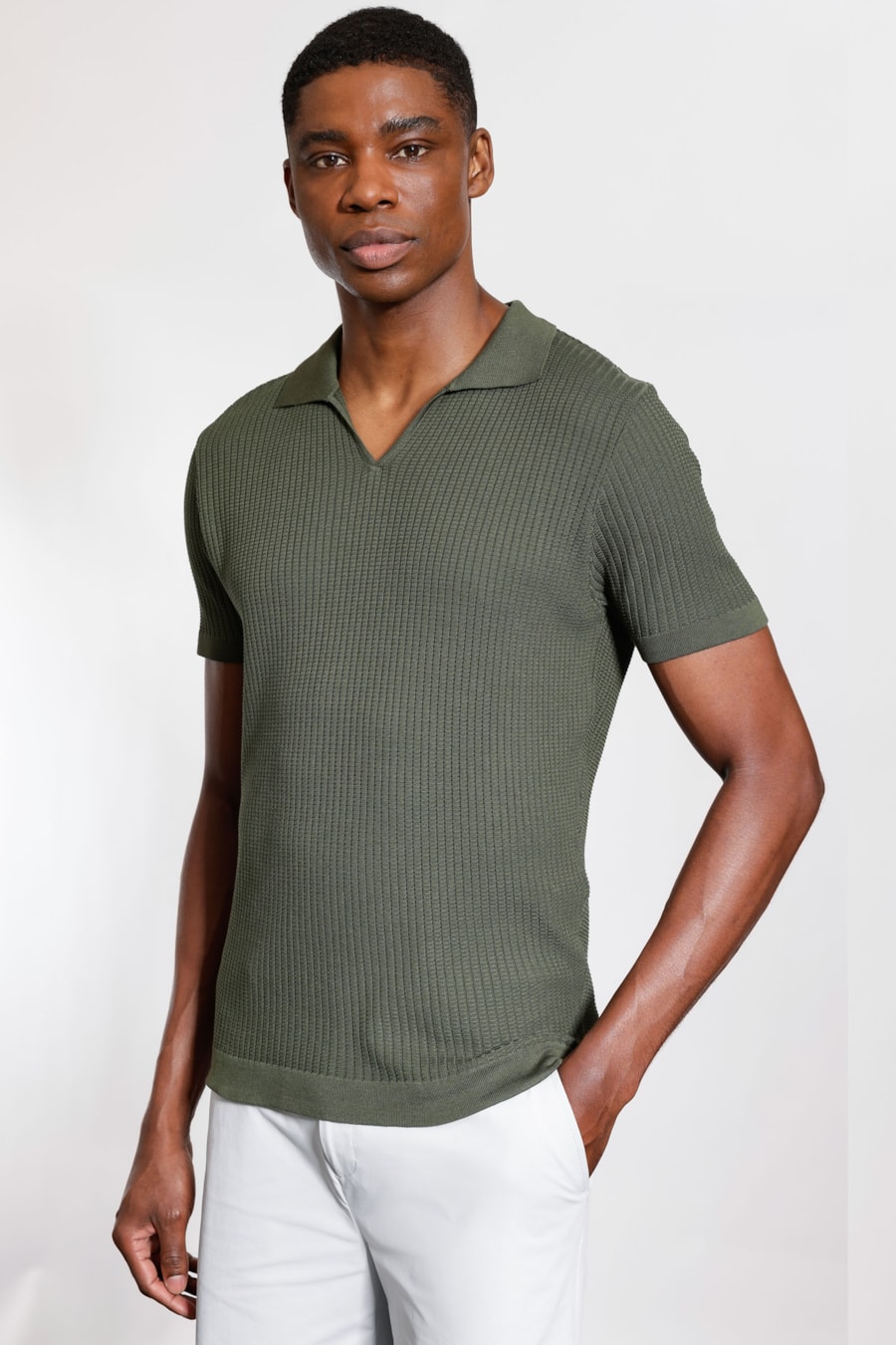 Polo Manga Curta Tricot Explorer Ripstop Verde — foto 1 de 5