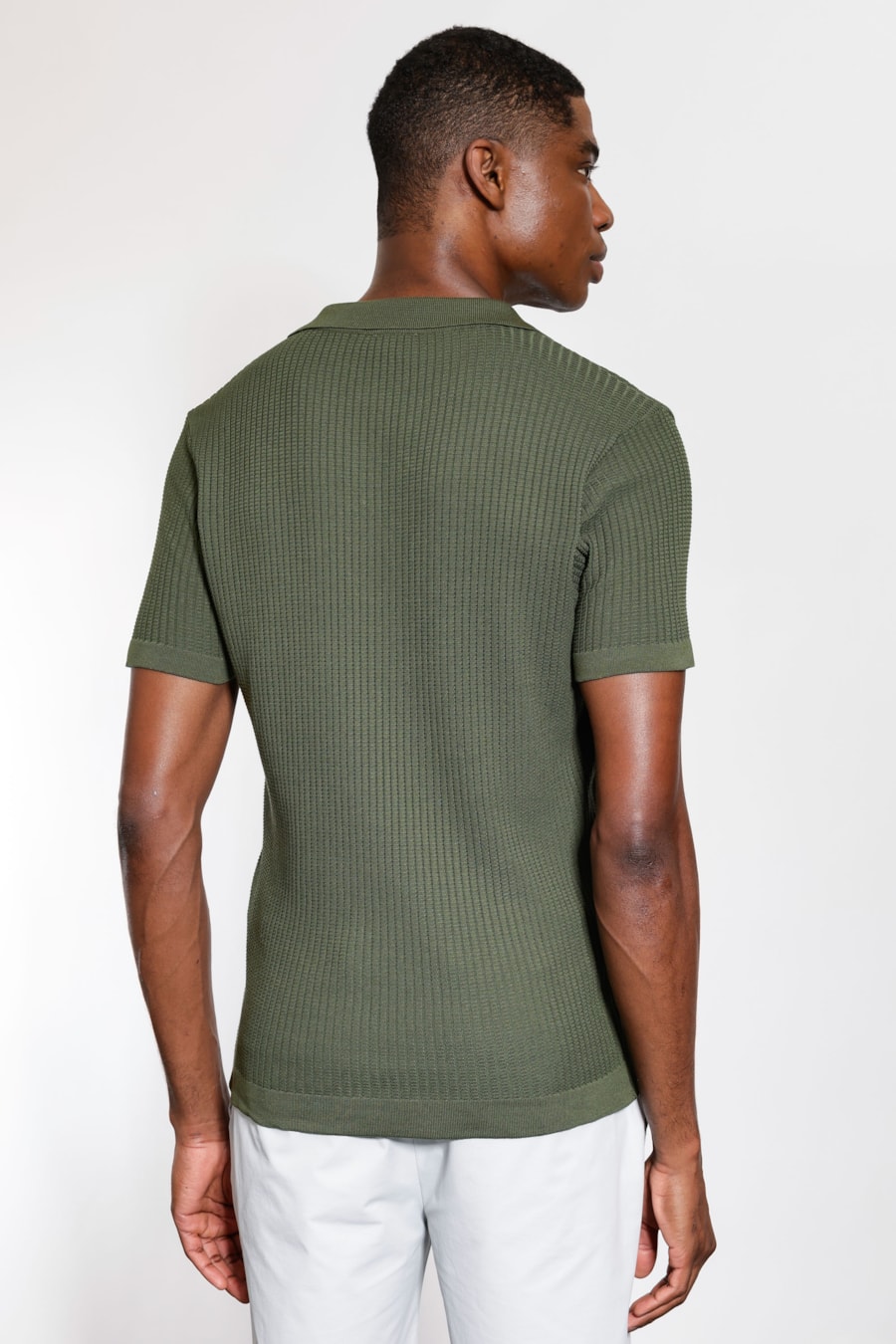 Polo Manga Curta Tricot Explorer Ripstop Verde — foto 4 de 5