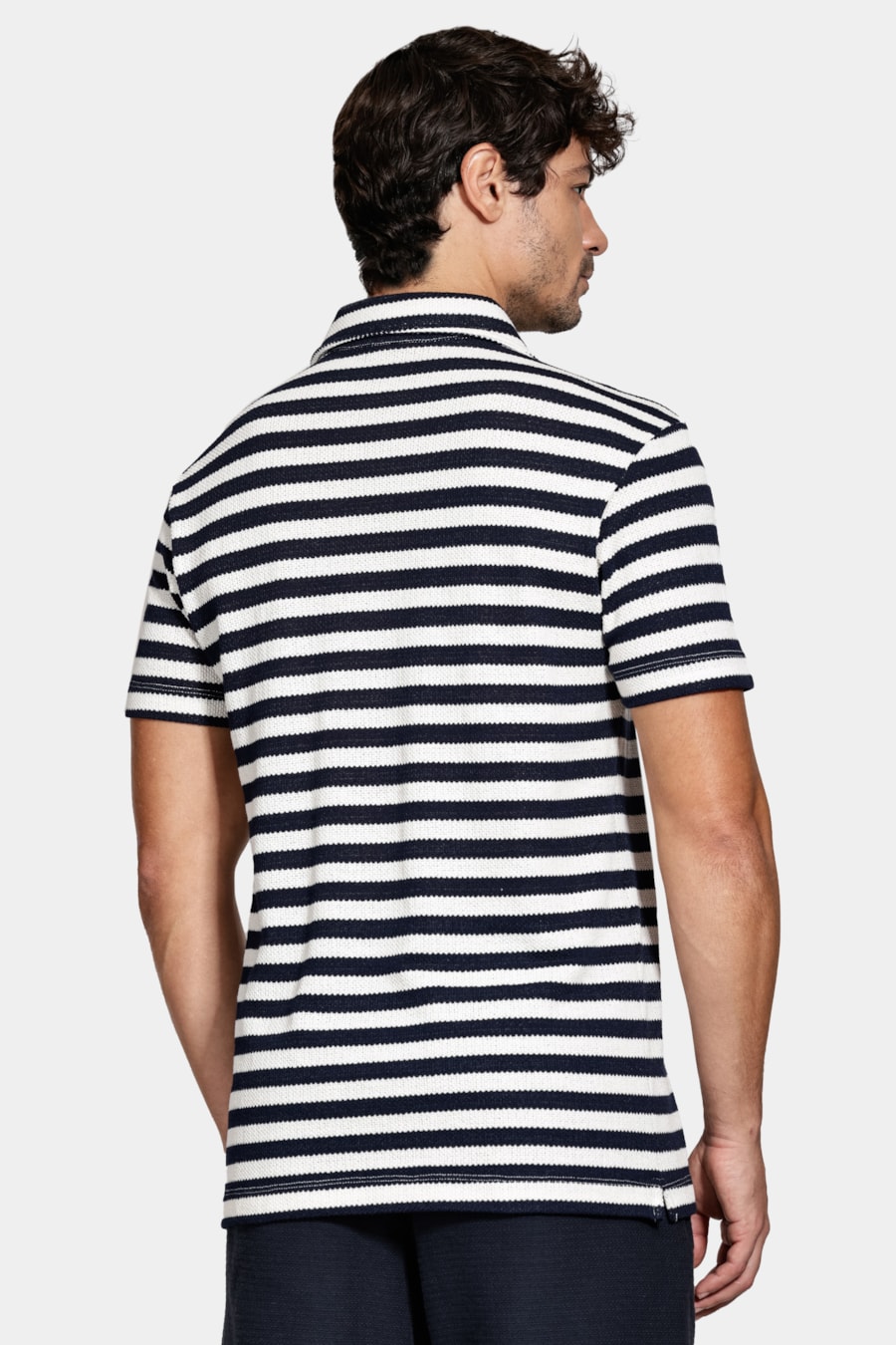 Polo Manga Curta Tricot Listrada Navy — foto 4 de 5