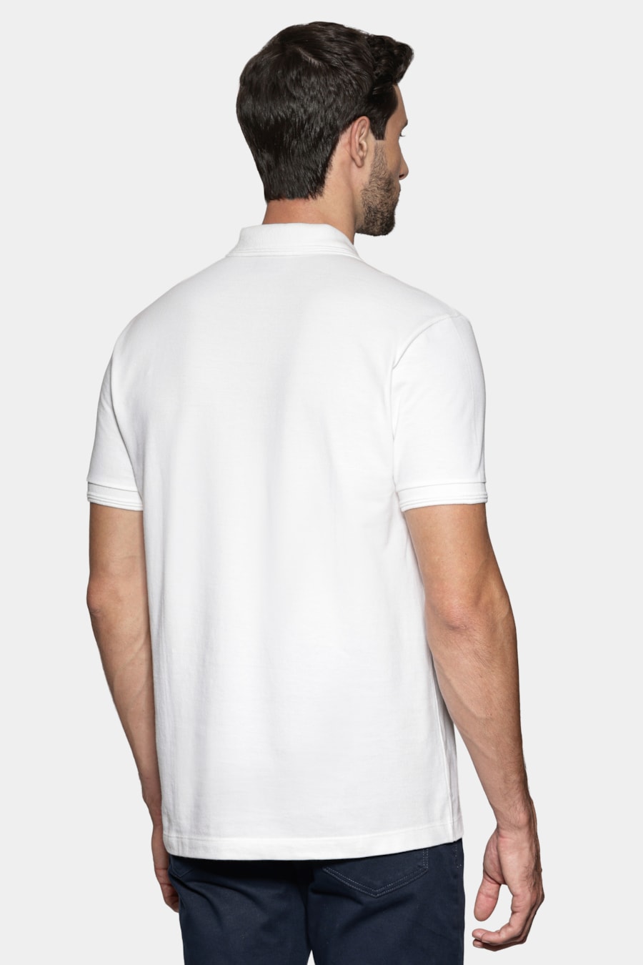 Polo Manga Curta Vista Detalhe Gola Off White — foto 4 de 4