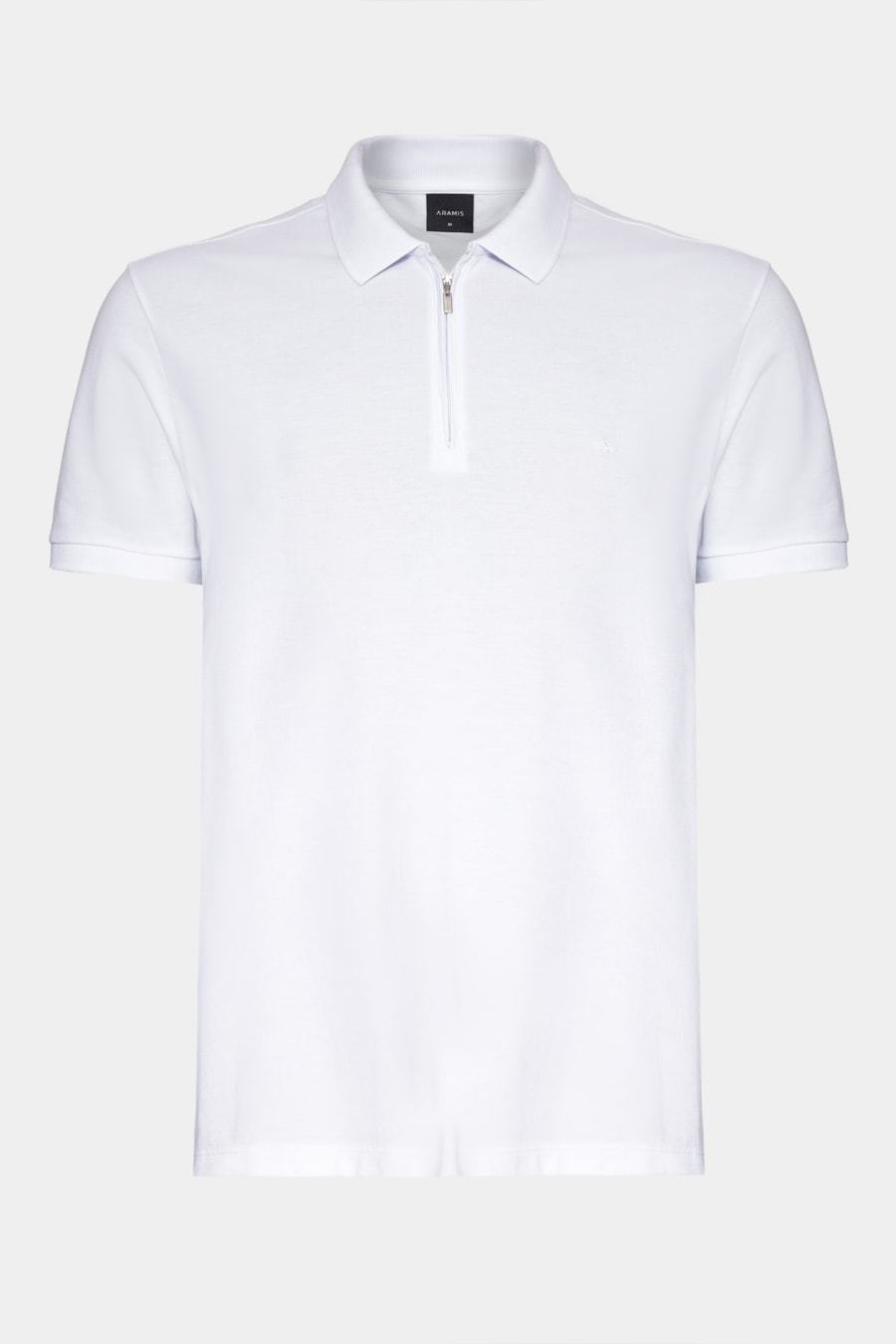 Polo Manga Curta Ziper Piquet Simples Branco — foto 5 de 5