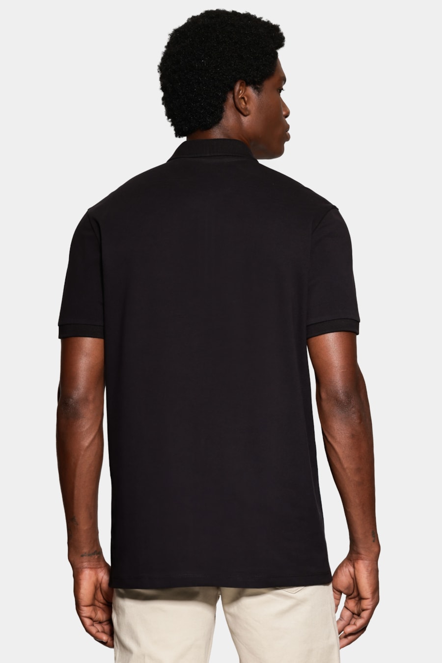 Polo Manga Curta Ziper Piquet Simples Preto — foto 4 de 5