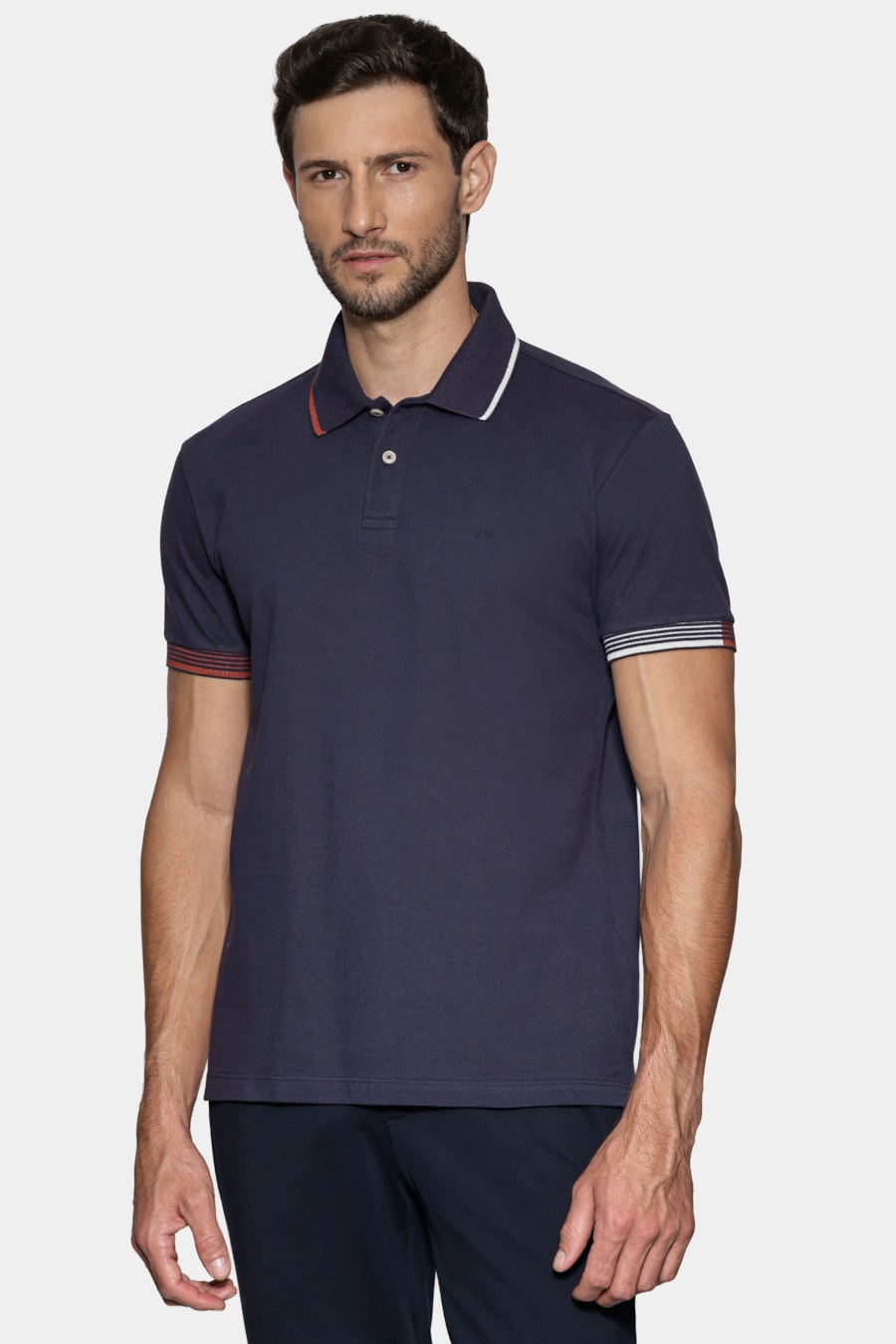 Polo Manga Custa Piquet Frisos Navy — foto 1 de 6
