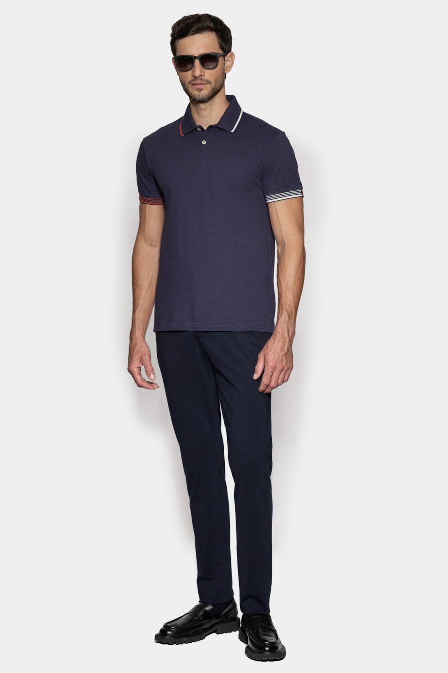 Polo Manga Custa Piquet Frisos Navy — foto 2 de 6