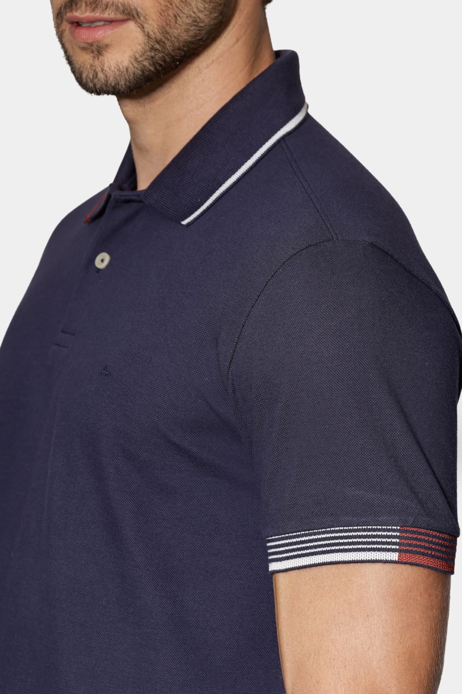 Polo Manga Custa Piquet Frisos Navy — foto 3 de 6