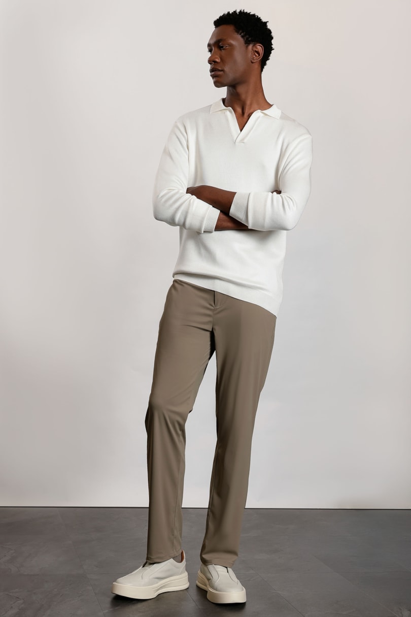 Polo Manga Longa Tricot Flowtech Rayon Branco Polar
