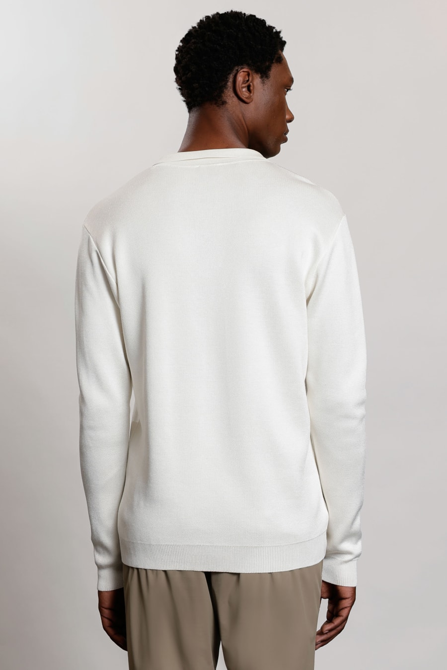 Polo Manga Longa Tricot Flowtech Rayon Branco Polar — foto 4 de 6
