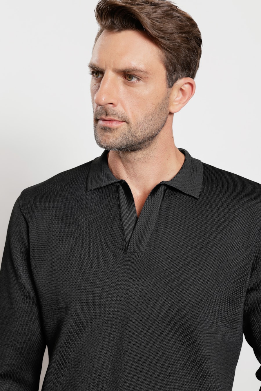 Polo Manga Longa Tricot Flowtech Rayon Preto — foto 3 de 6