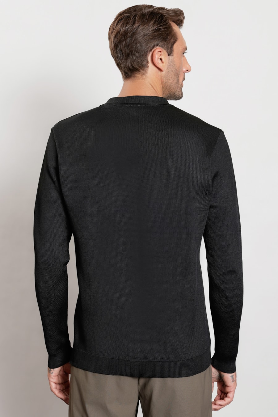 Polo Manga Longa Tricot Flowtech Rayon Preto — foto 4 de 6