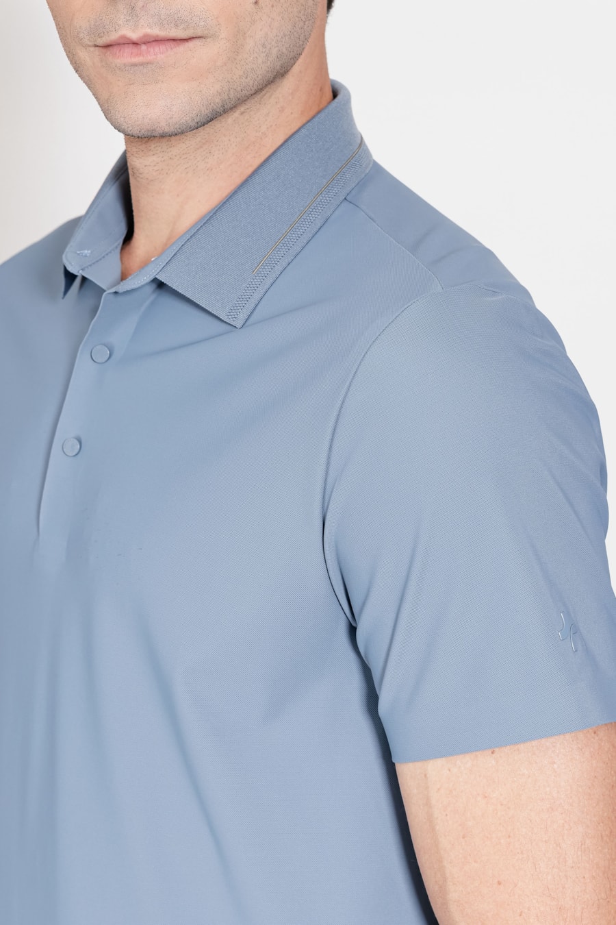 Polo Micro Piquet Bonded Azul Jeans — foto 3 de 5