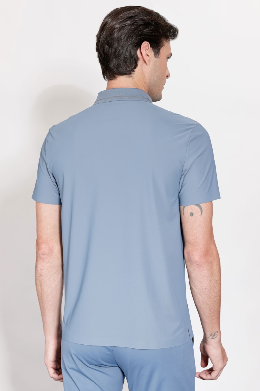 Polo Micro Piquet Bonded Azul Jeans — foto 4 de 5