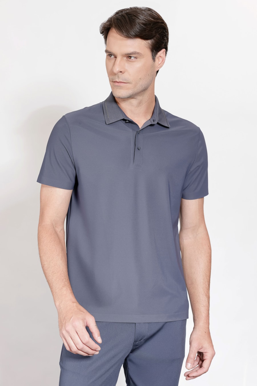 Polo Micro Piquet Bonded Marinho — foto 1 de 5