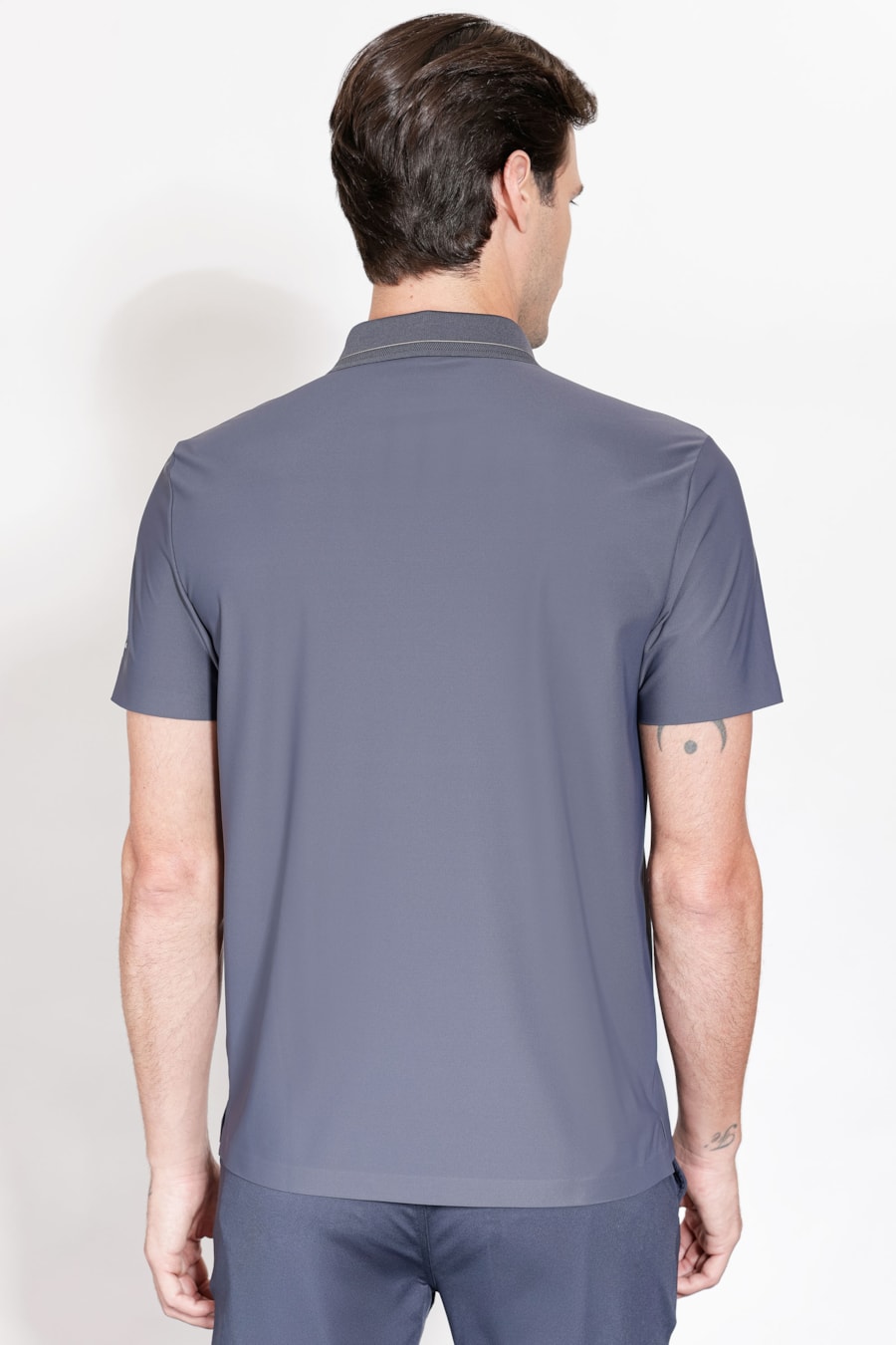 Polo Micro Piquet Bonded Marinho — foto 4 de 5