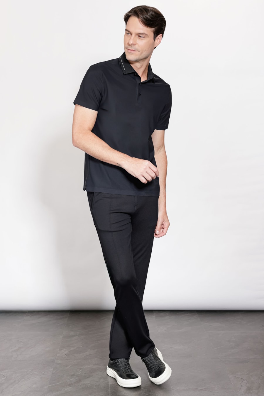 Polo Micro Piquet Bonded Preto — foto 2 de 5