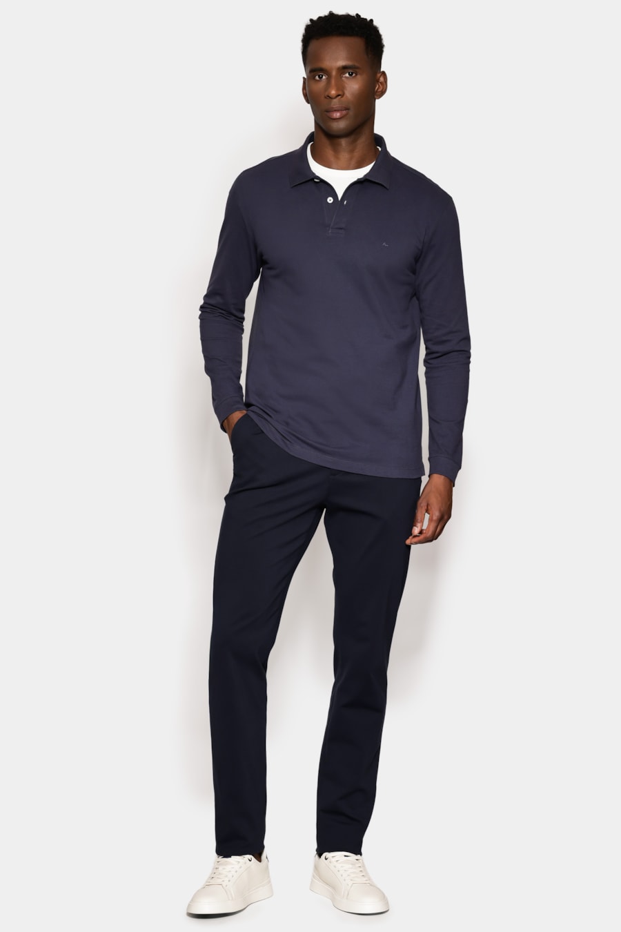 Polo Piquet Manga Longa Navy — foto 2 de 6
