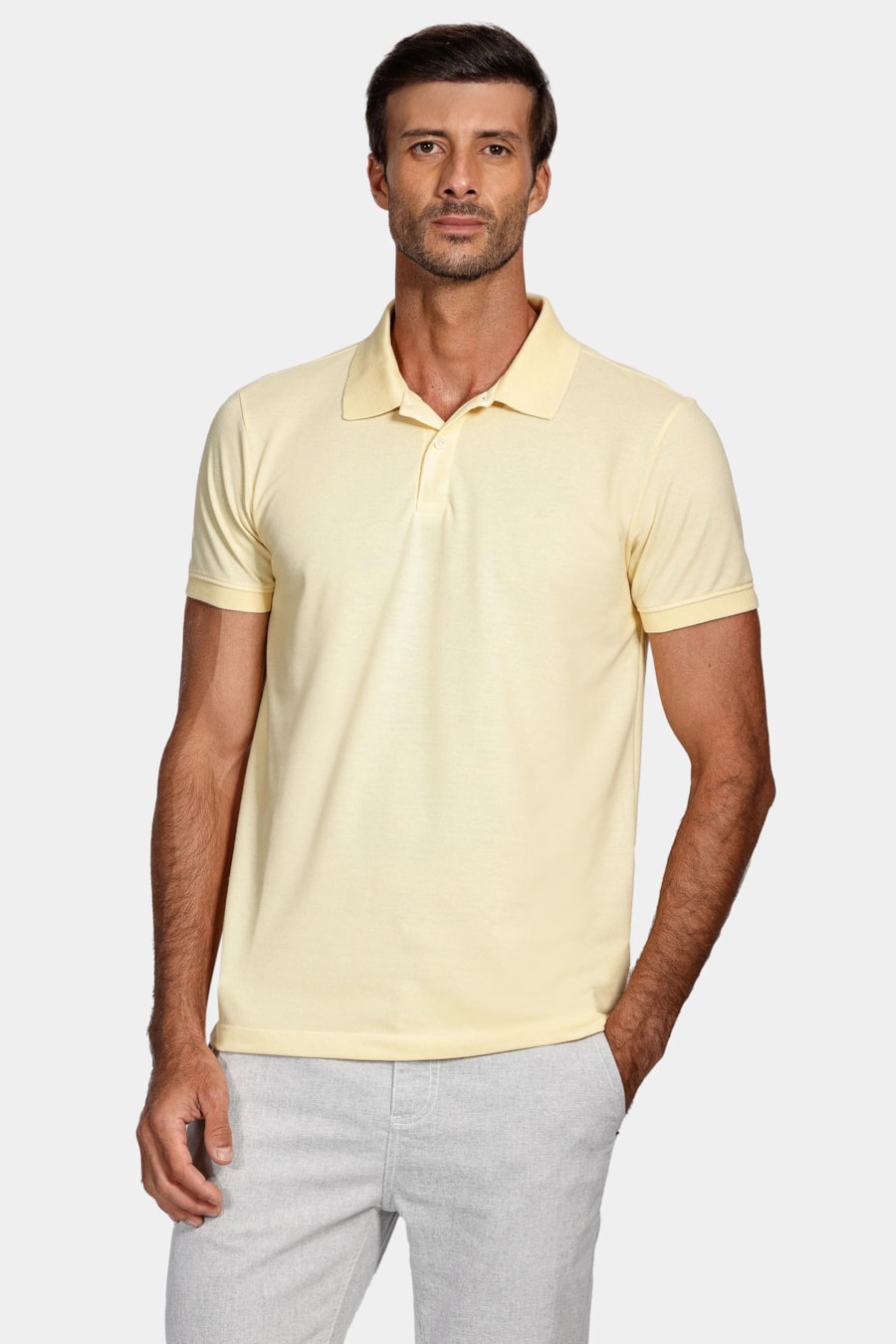 Polo Piquet Moline Pastel Amarelo Dente Leão — foto 1 de 4