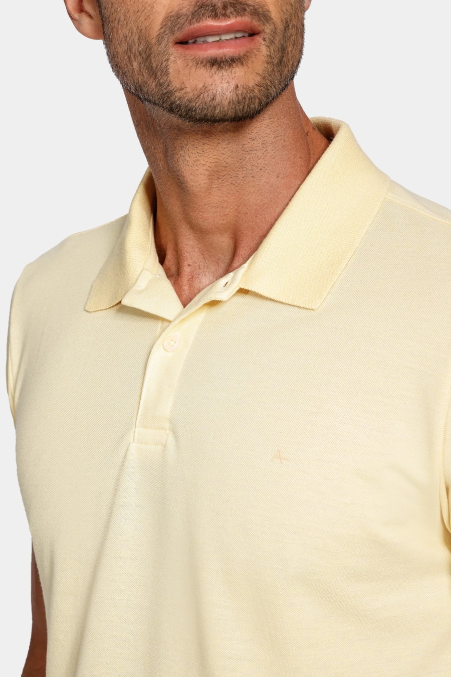 Polo Piquet Moline Pastel Amarelo Dente Leão — foto 3 de 4