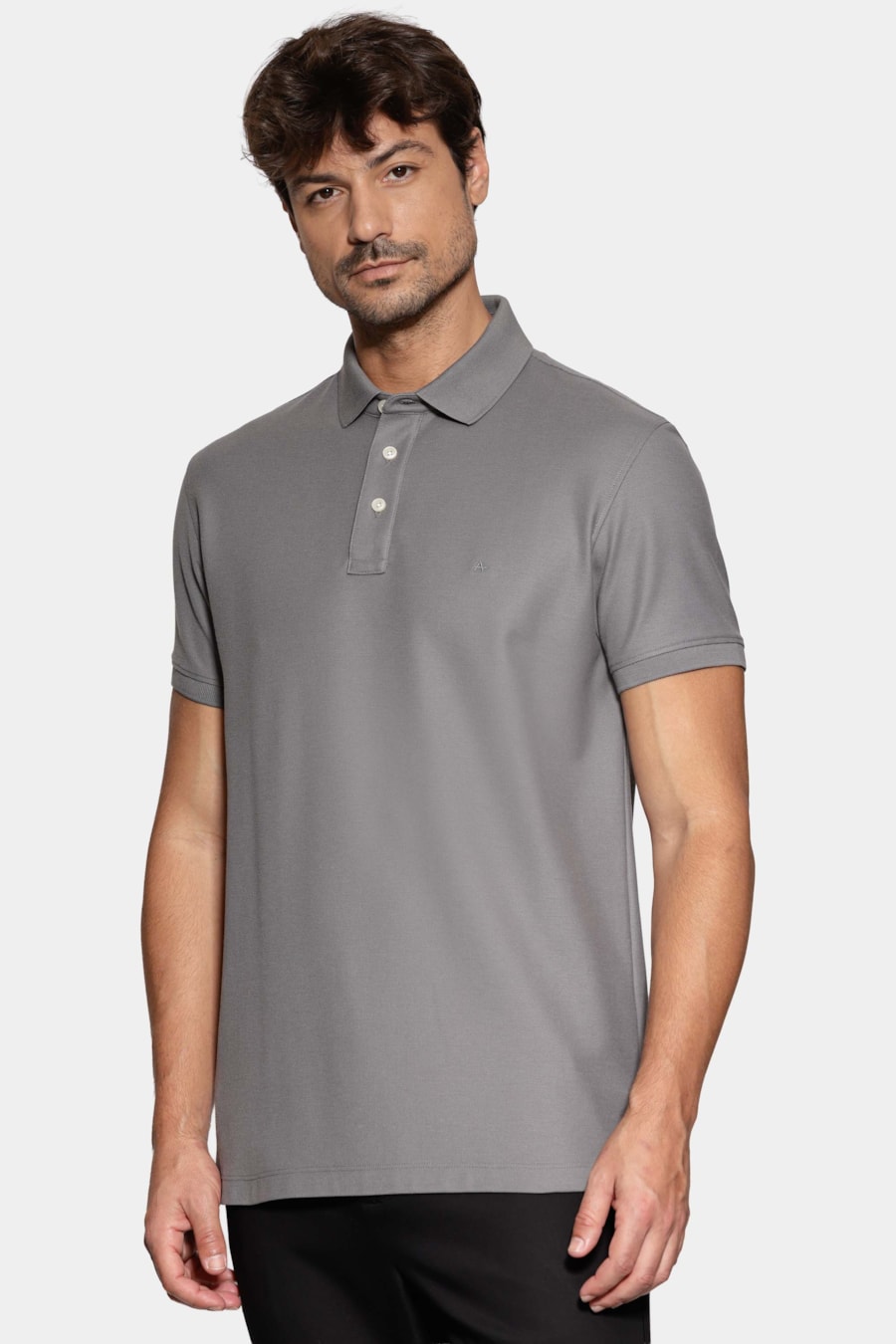 Polo Piquet Pima Resinado T-Shirt Chumbo 117 — foto 1 de 5
