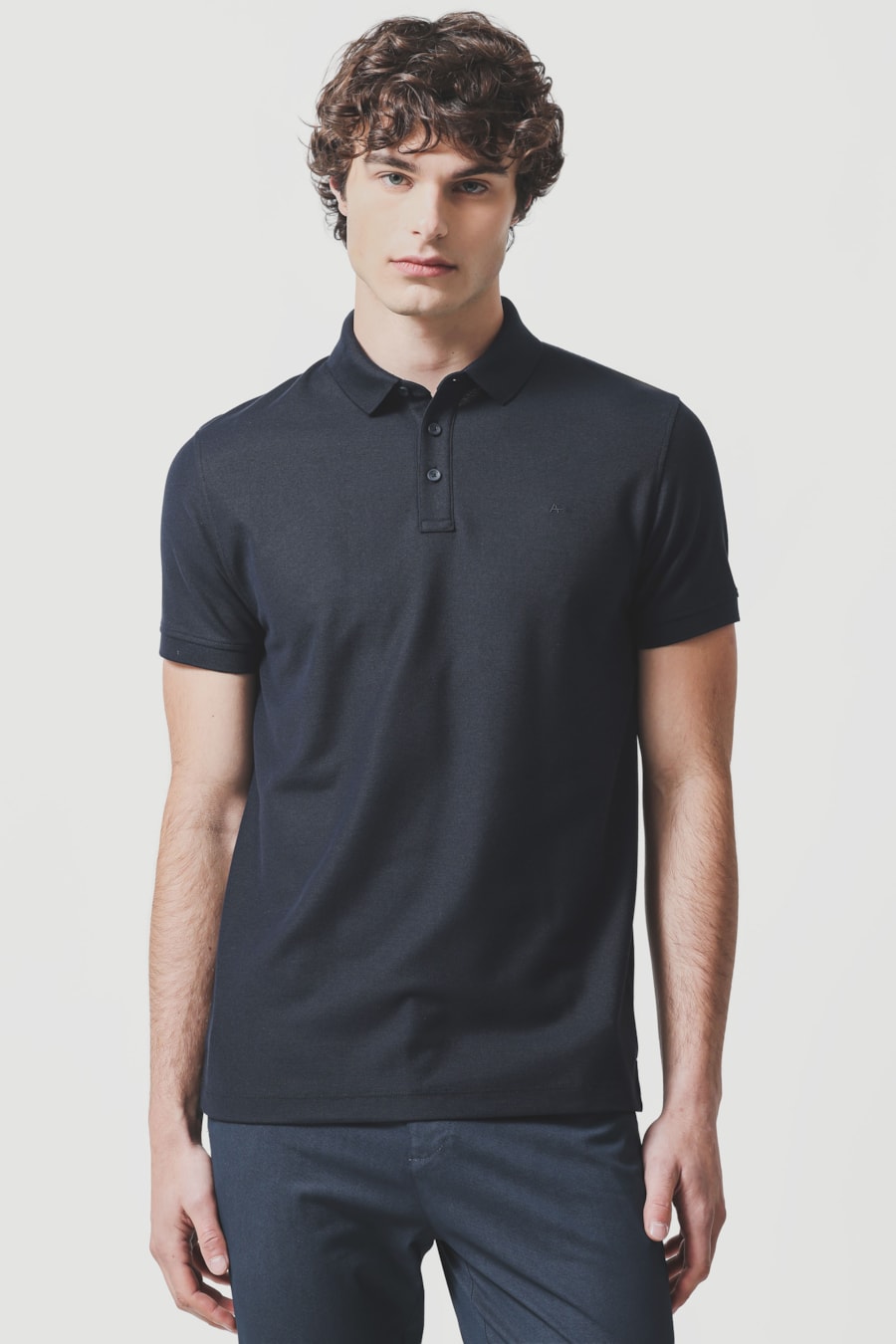 Polo Piquet Pima Resinado T-Shirt Marinho — foto 1 de 5