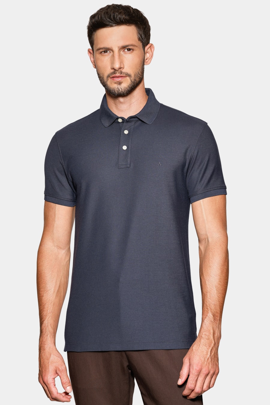 Polo Piquet Pima Resinado T-Shirt Navy — foto 1 de 5