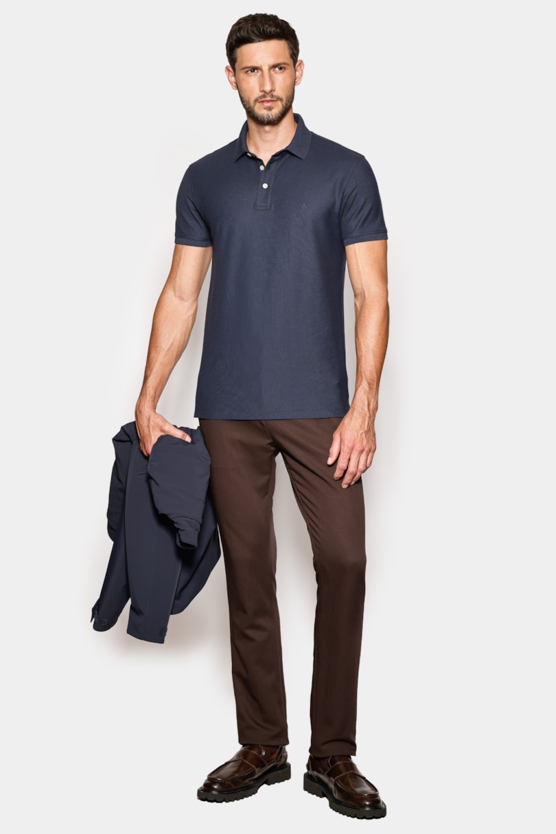 Polo Piquet Pima Resinado T-Shirt Navy