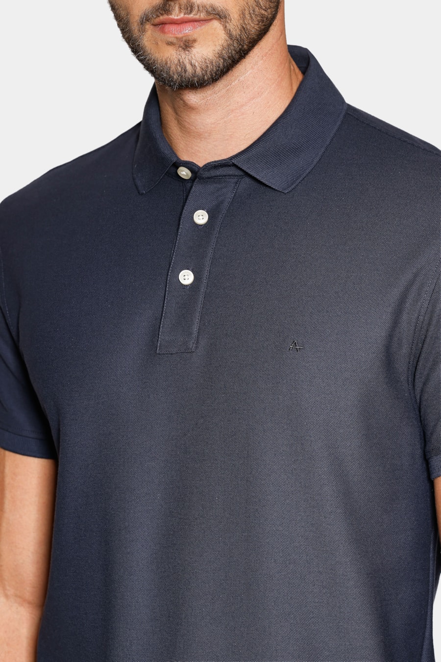 Polo Piquet Pima Resinado T-Shirt Navy — foto 3 de 5