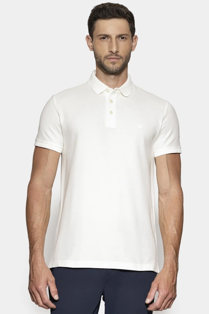 Polo Piquet Pima Resinado T-Shirt Off White