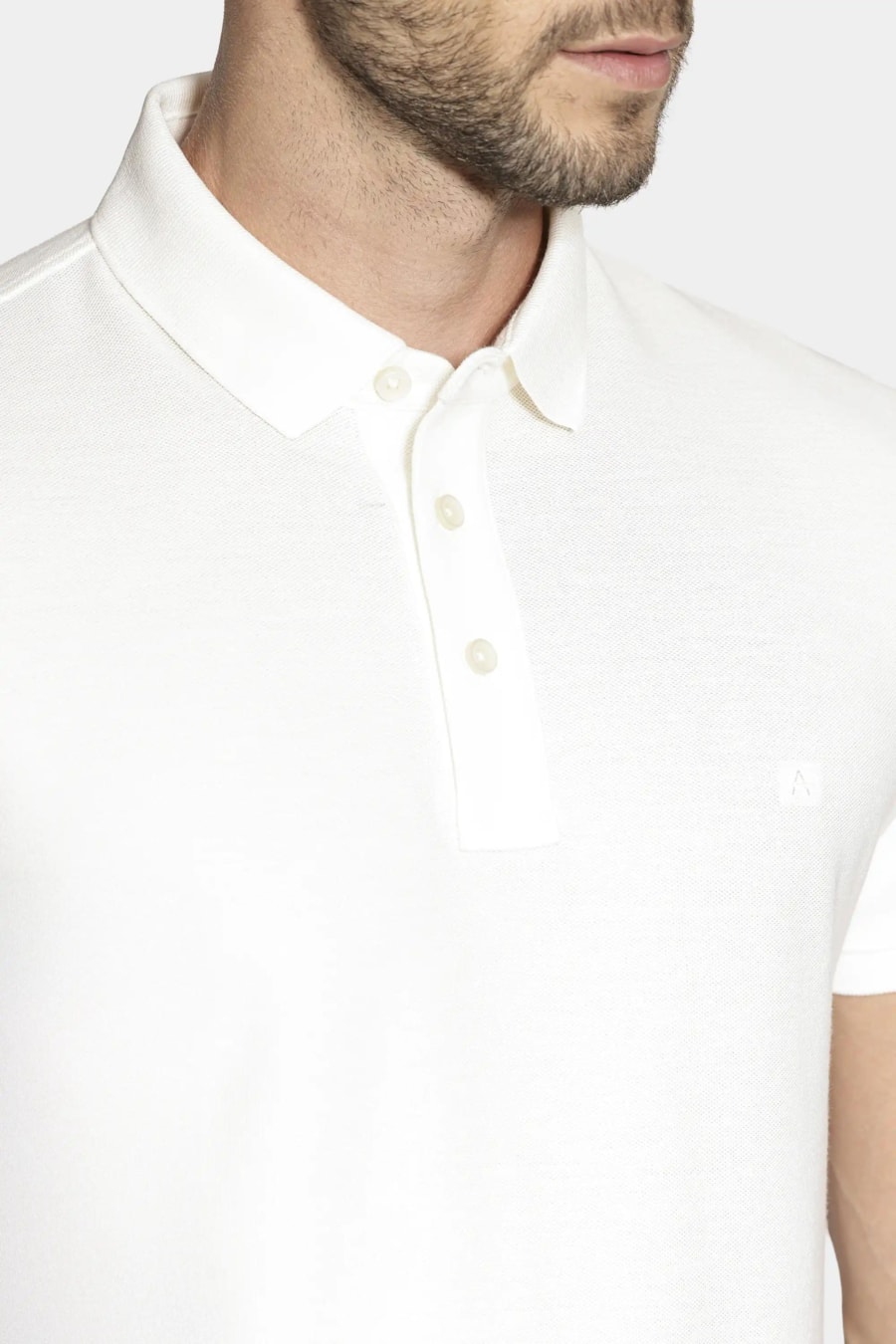 Polo Piquet Pima Resinado T-Shirt Off White — foto 3 de 5
