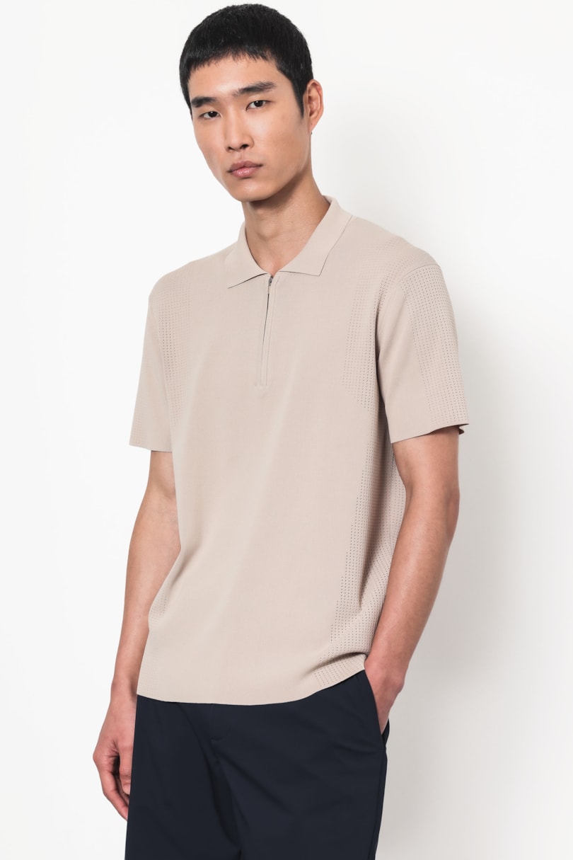 Polo Tricot Air Flow Knit Amendoa